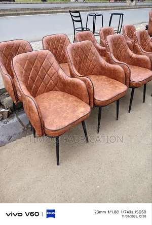 Restaurants Chairs ,Brown Leather With Sharp Legs