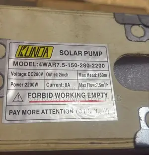Kunda Solar Submersible Pump(Model 4war7.5-150-280-2200).