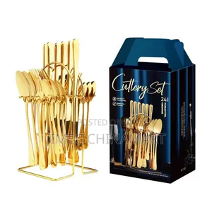 24pcs Golden Cutlery Set