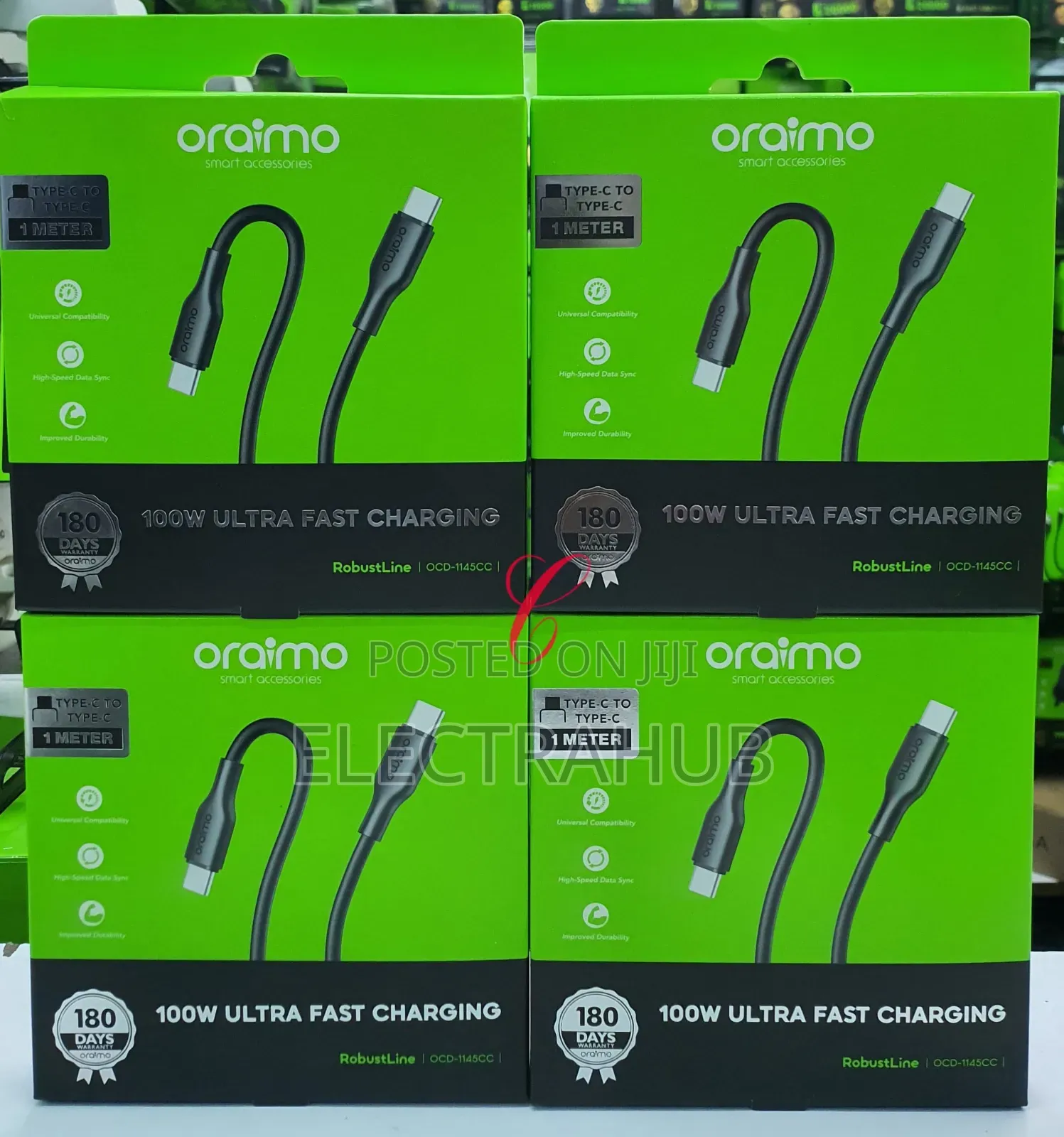 Oraimo Robustline 100w Type C to Type-C Fast Charging *5a* Data Cable