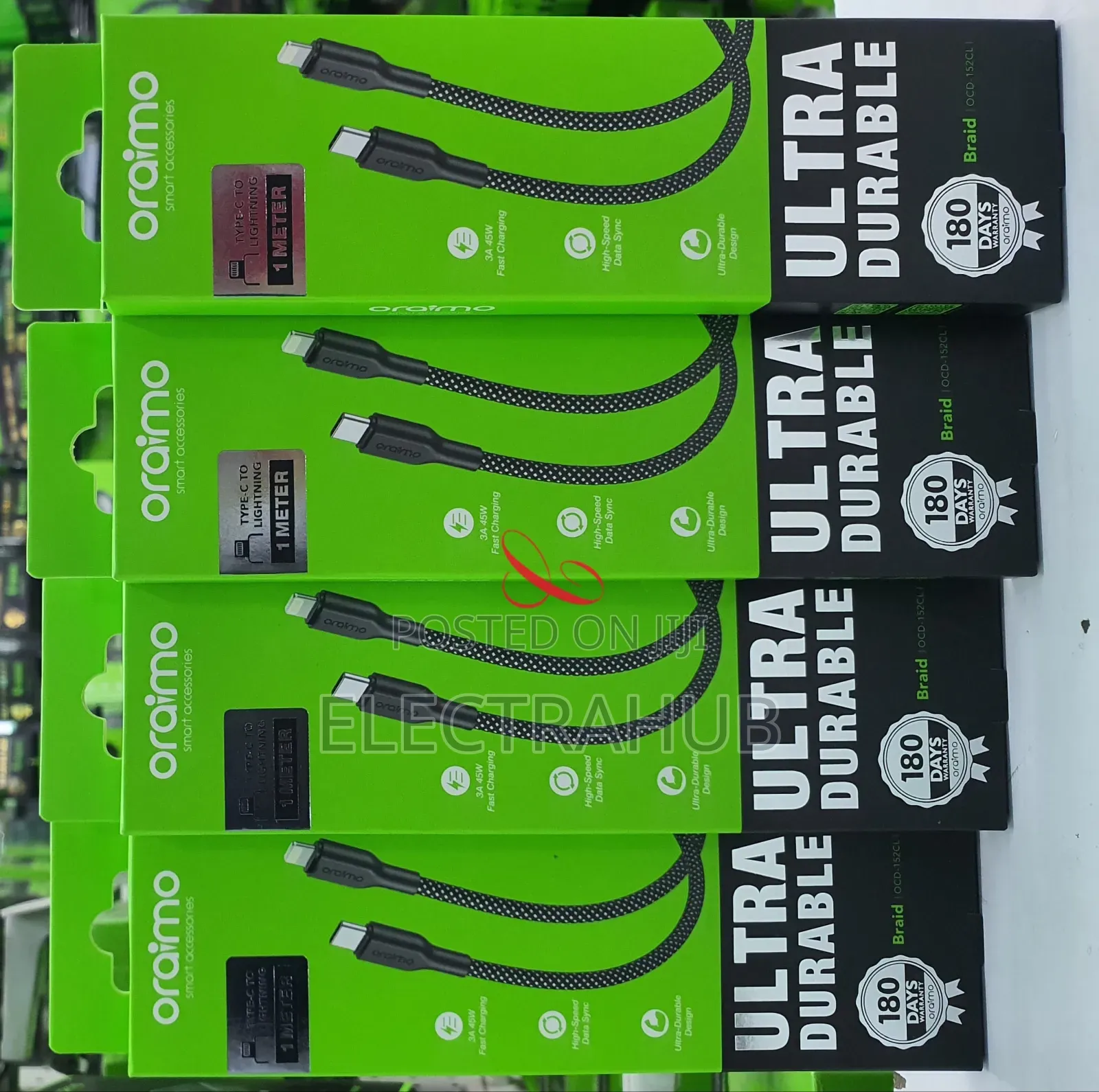 Oraimo Braid 45w Type C to Lightning Braided Charging 3a Data Cable
