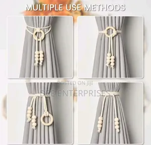 2pcs Natural Cotton Rope Curtain Tiebacks Boho Style