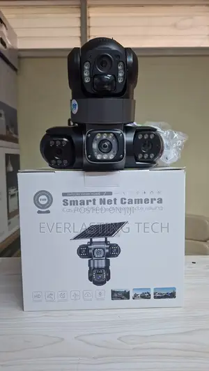 V380 4g Triple Lens Solar CCTV Camera 360 Degrees 12mp Full Hd