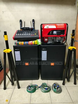 Full Set Public Address System - 8ch Mixer -(2) JBL 15" Mid Speakers