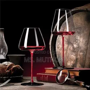 6 PCS 480 Ml Burgundy Red Wine Glass With a Red Stem