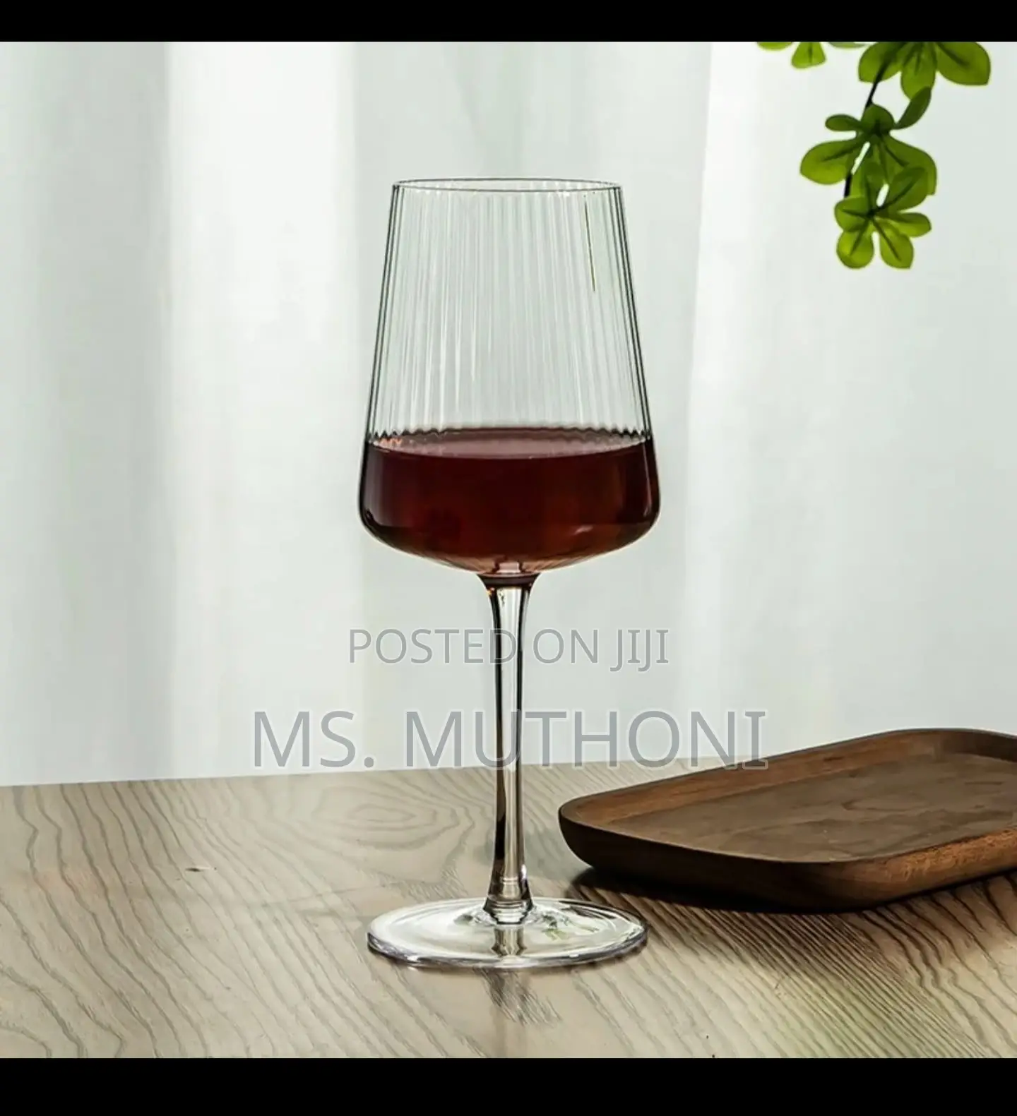4pcs 530 Ml Ribbed Wine Goblets