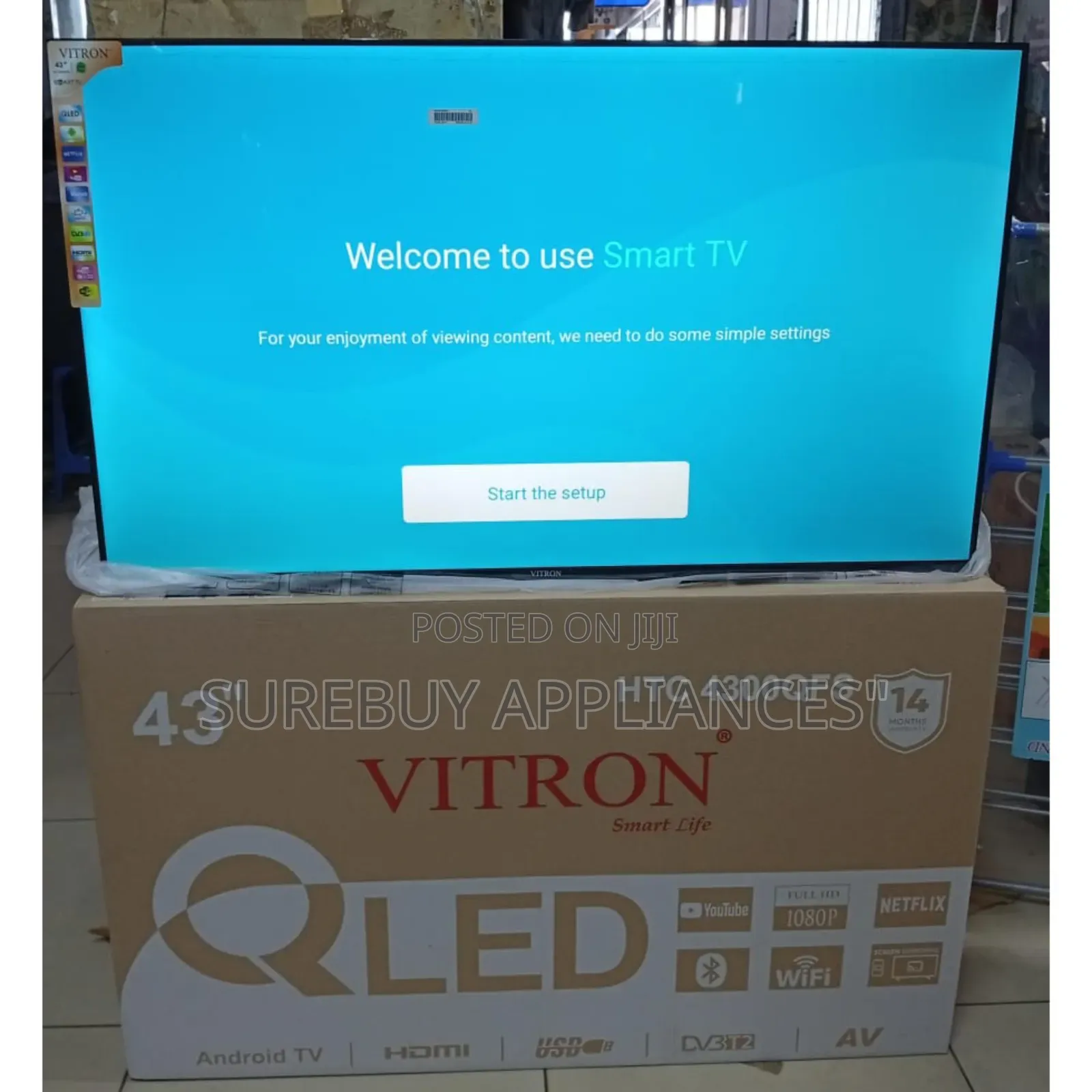 *Vitron 43" Qled Smart Android Frameless With Bluetooth