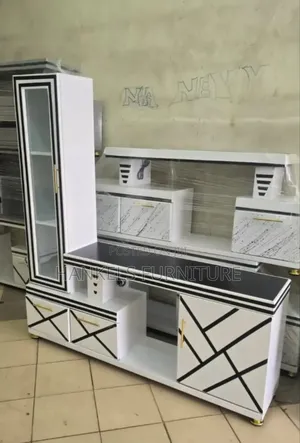 Modern Tv Stand With Glass Display Side Stand