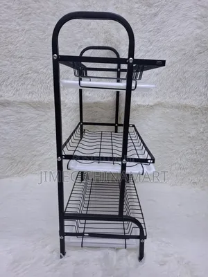3-Tier High-Quality Carbon Steel Dish Rack