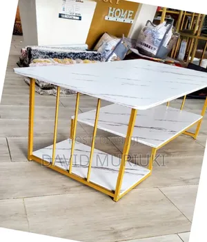 White Executive Marble Effect Coffee Table