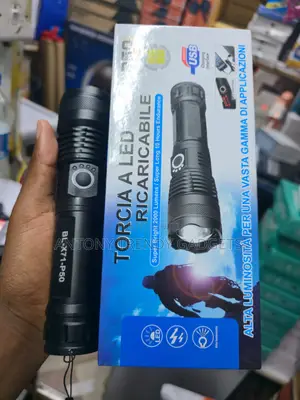 Zoomable 2000lm Security Led Flashlight Usb-c Charging Torch