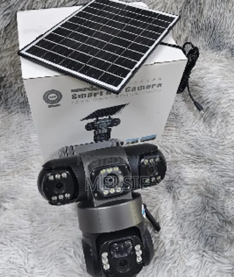 4g Triple Lense Solar PTZ Camera With Solar Floodlight