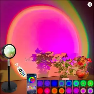 Led RGB 16 Color Projector Night Ambient Light Floor Sunset Lamp Decor