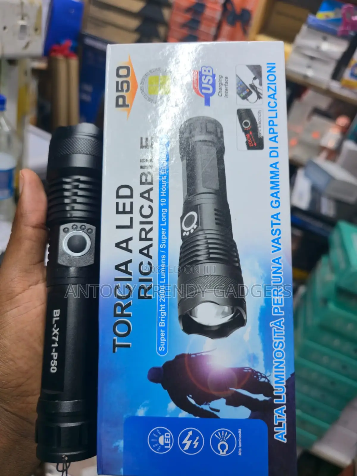 Zoomable Usb-c Rechargeable Security Tactical Led Flashlight