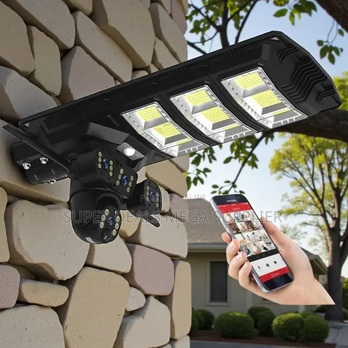 4g PTZ Security Camera With Remote Control 450 Watts Solar Streetlight