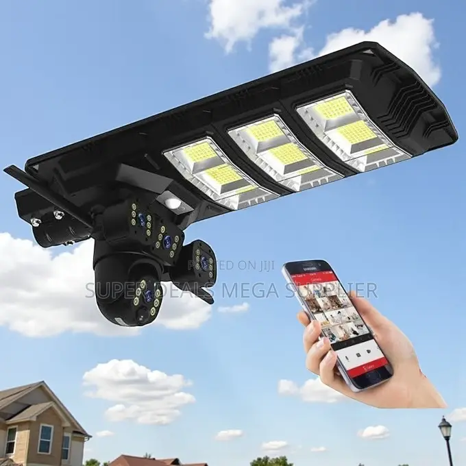 4g PTZ Security Camera With Waterproof Housing 450w Solar Street Light