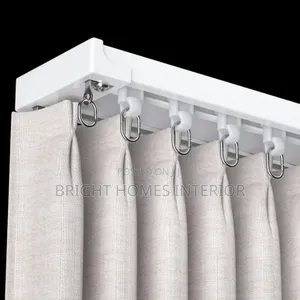 White Double Curtain Rail for Both Curtain and Sheer