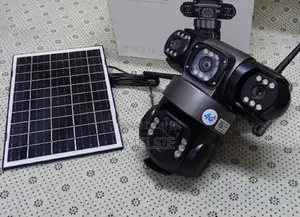 Triple Lens Solar Camera - (Pir Human Detection,Colored Night Vision )