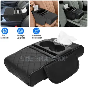 Multifunction Armrest Pad With Built in Cup/Phone Holder ,Tissue Box,