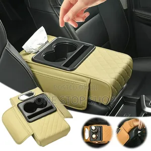 Car Armrest Cushion 5in1 Center Armrest With Storage Bags Cup Holder