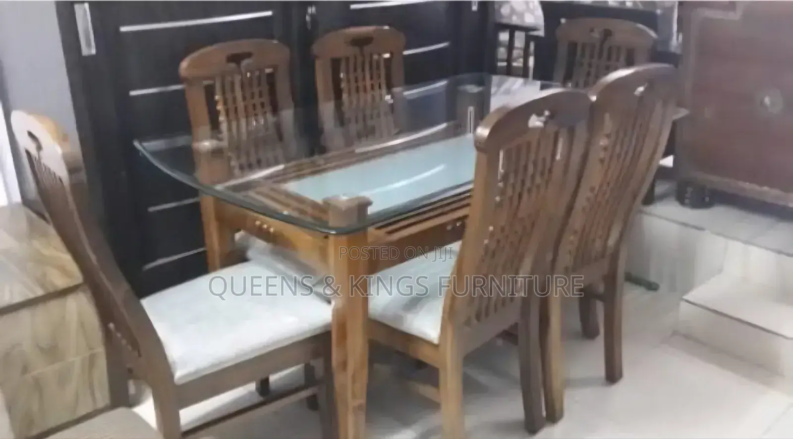 Mahogany Glass Dining Table