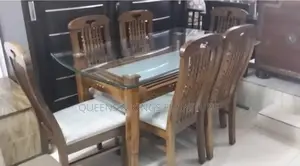 Mahogany Glass Dining Table