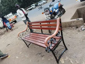Metallic Mahogany 5 Ft Outdoor Benches With Armrest