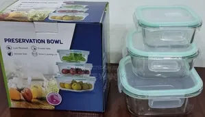 *3in1 Glass Preservation Bowls With Air Tight Silicon Covers