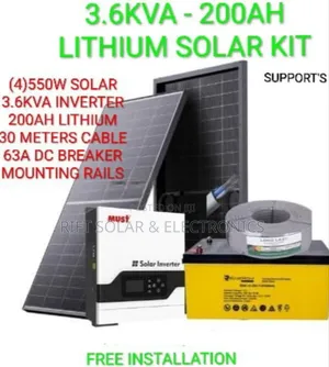 3.6kva - 200ah -24v Lithium Kit Support Tv, Fridge, Laptop's Music