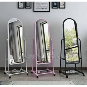 Fancy Full Length Dressing Mirror With Wheels and Shoe Rack