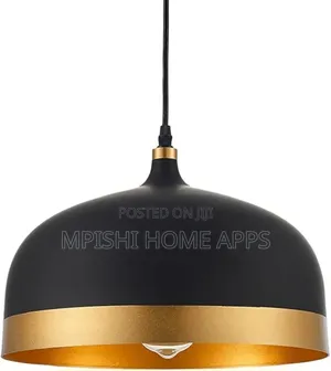 Black and Gold Aluminum Pendant Light 33cm