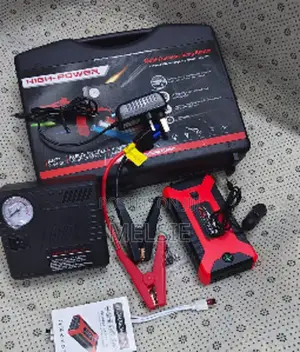 Car Jump Starter With Air Compressor, Power Bank, Led Flashlight