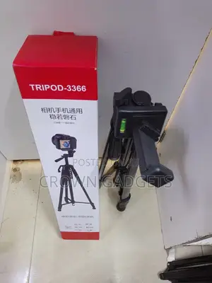 Professional Tripod 3366 Stand With 3-Way Pan Head Phone Holder
