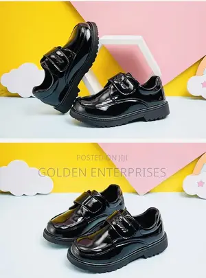 Boys School Shoes, Wetlook 27-32