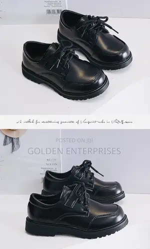 Boys Black School Shoes 26-38