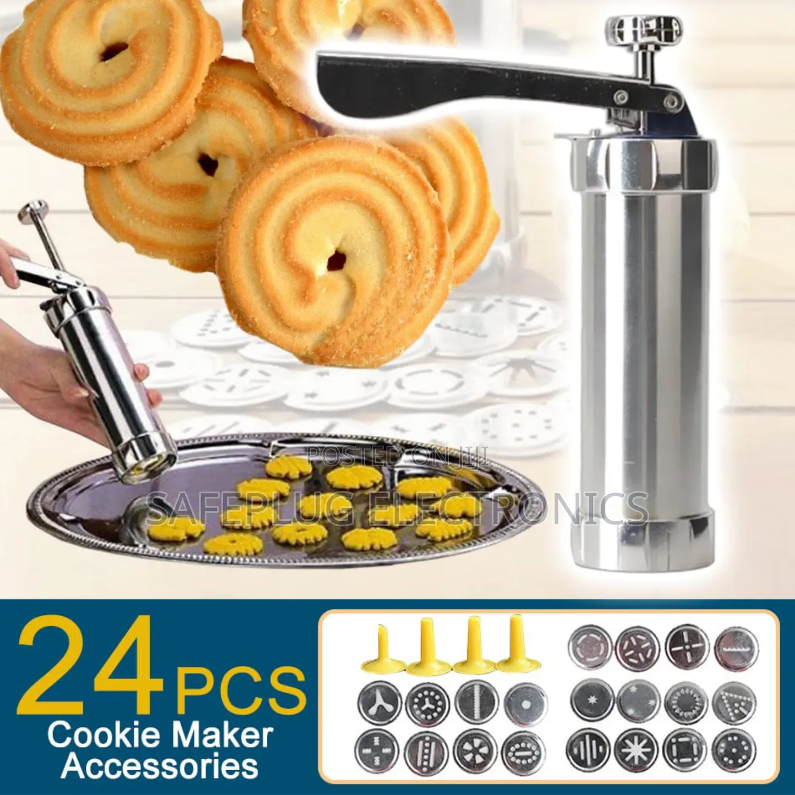 Stainless Steel 24-Design Cookie Biscuit Maker Machine