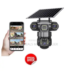 2 Way Audio V380 Pro 12mp 4g PTZ Triple Lens Outdoor Solar CCTV Camera