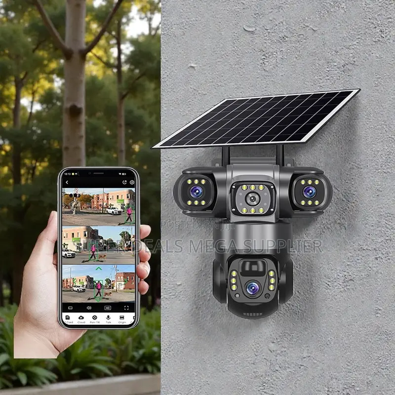 Cloud Storage Support V380 Pro 4g PTZ Triple Lens Solar CCTV Camera