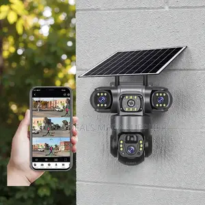 Night Vision Activated V380 Pro 4g PTZ Triple Lens Solar CCTV Camera