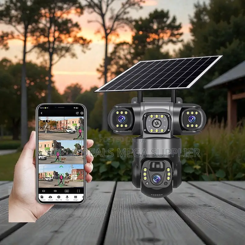 Multi User Access V380 Pro 12mp 4g PTZ Triple Lens Solar CCTV Camera