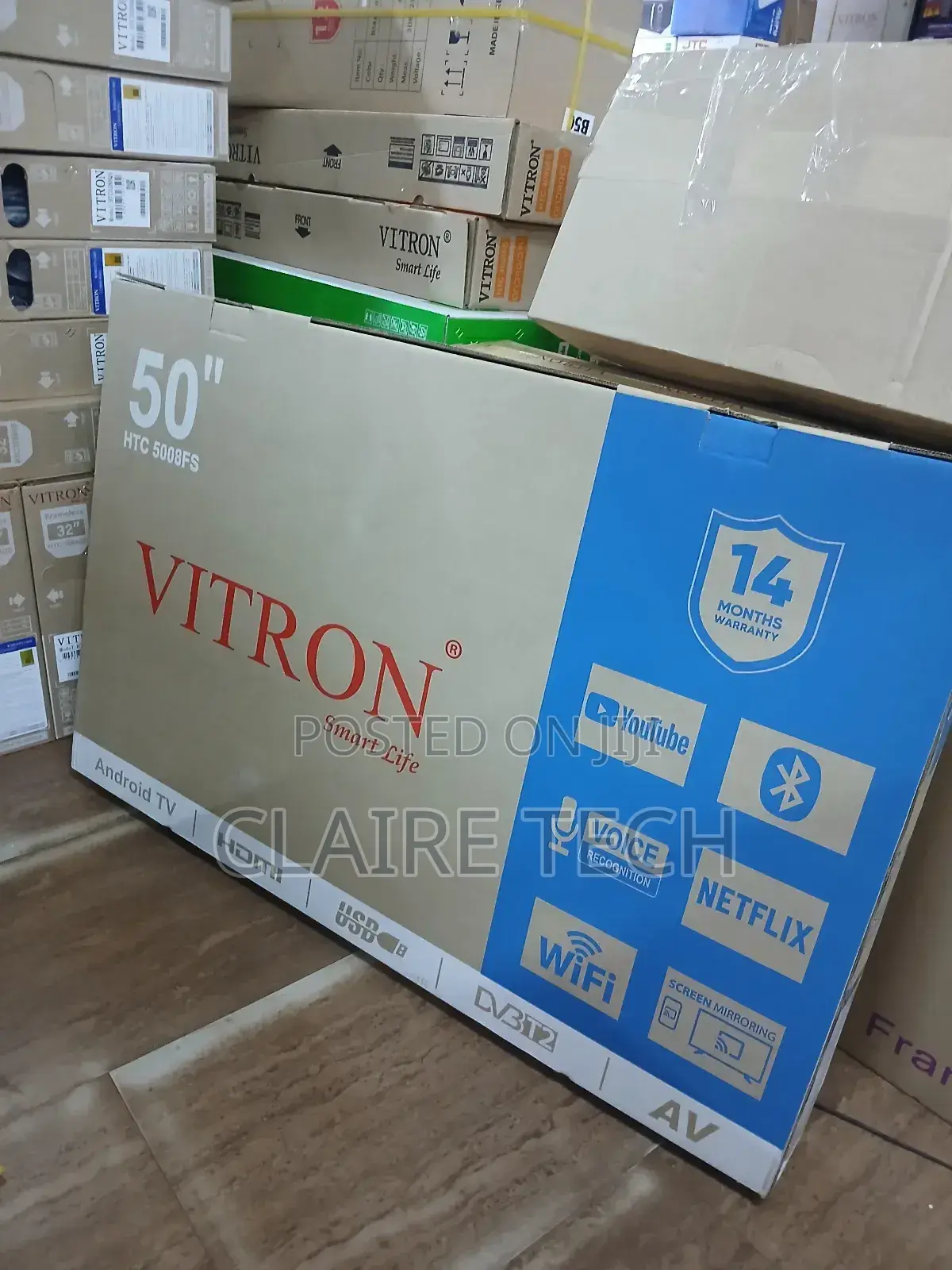 Vitron 50" Inch,Frameless Ultra Hd Smart Android Tv