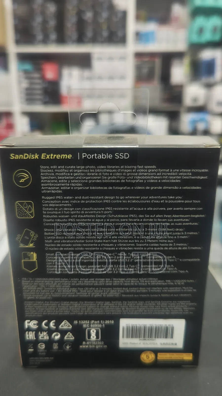Sandisk 2tb Extreme Portable External SSD - Up to 550mb/S - Usb-C