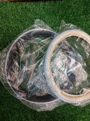 Black or Baije Glittering Leather Steering Wheel Cover