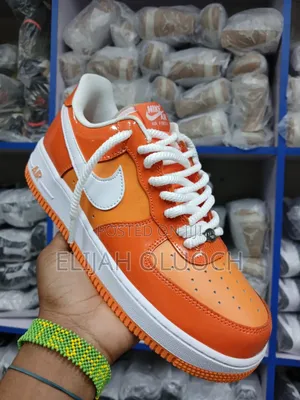 Airforce 1 Orange White Patent