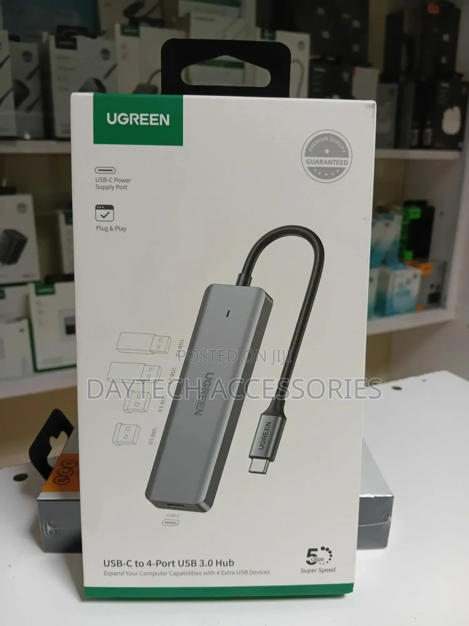 This Is a Ugreen 4-Port Usb 3.0 Hub With Usb-C Connection.