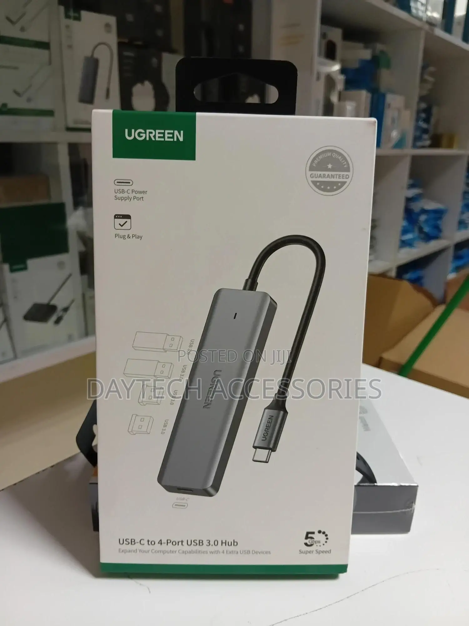 This Is a Ugreen 4-Port Usb 3.0 Hub With Usb-C Connection.