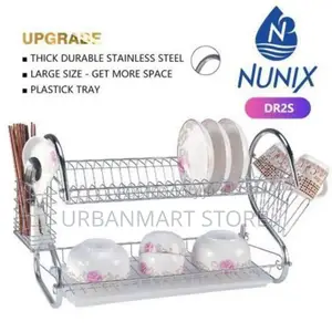 Nunix 2-Tier Stainless Steel Kitchen Utensil Dish Drying Rack