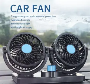 * 12v Portable Electric Car Cooling Fan With Dual, 360 Rotatable Heads