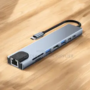 High Performance Usb- C Hub 8-in-1 Adapter With Hdmi and Fast Ethernet