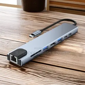 Compact High Performance 8-in-1 Usb Type C Hub Adapter With Ethernet